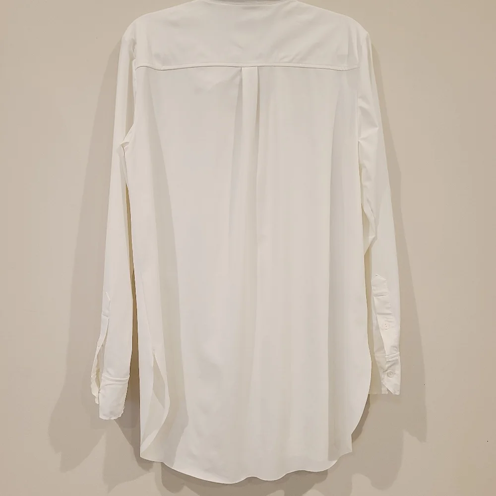 Lysse Schiffer White Button Down Stretch Long Sleeve Blouse - Picture 6 of 9